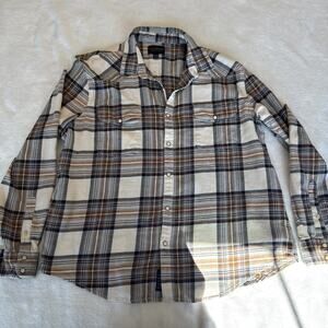 Lucky Brand Flannel Plaid Pearl Snap Long Sleeve Men XL Western